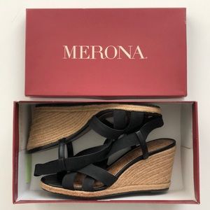 MERONA black Earline wedges size 9 women’s shoes